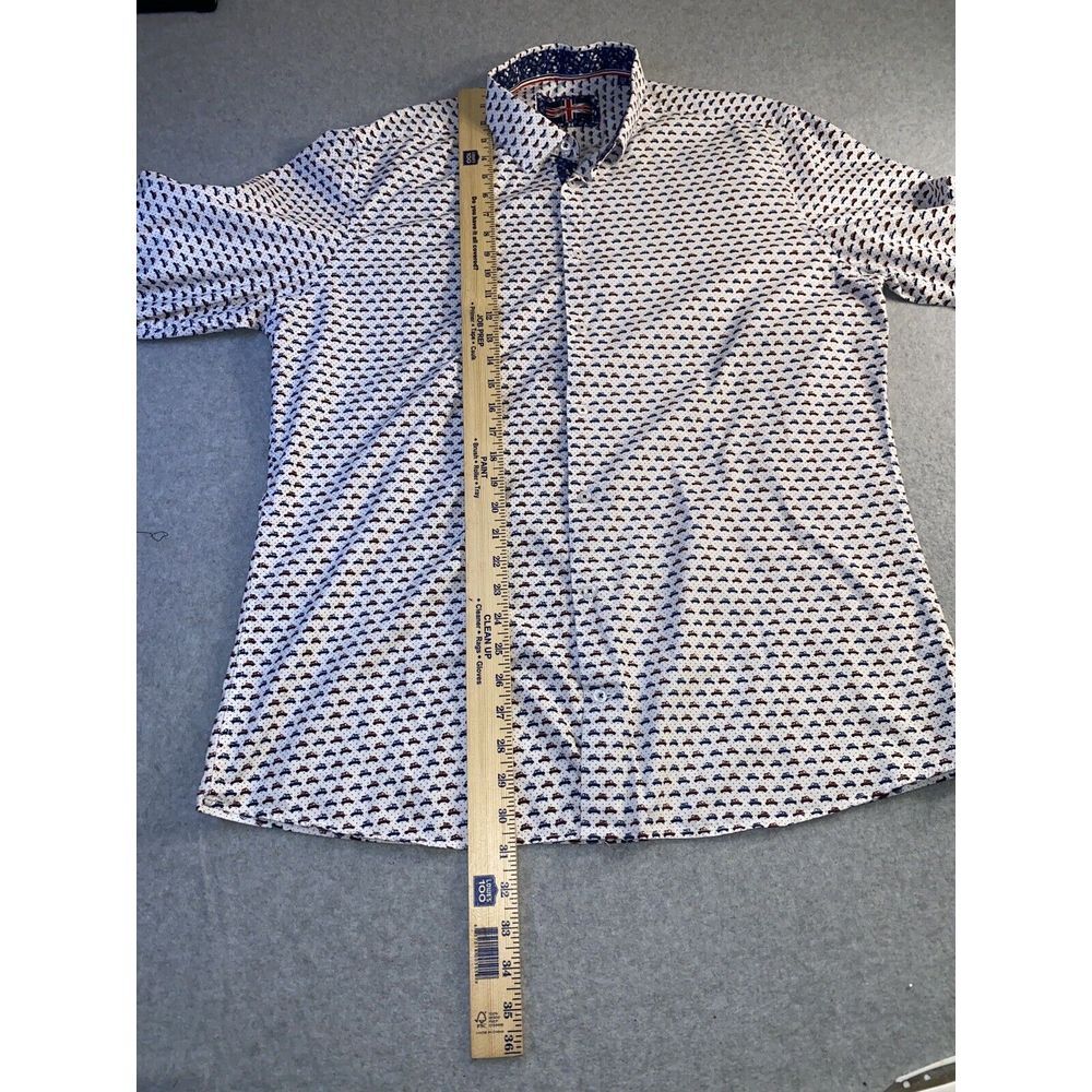 Soul of London Men's Long Sleeves Shirt Button Up White Cars ‎ Size 17.5 - Picture 5 of 7